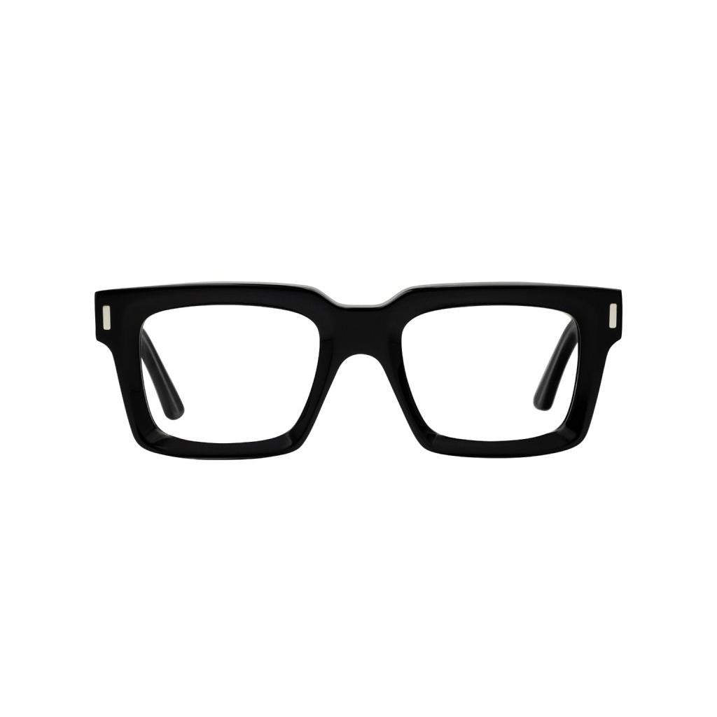 Black rectangular glasses frames on white